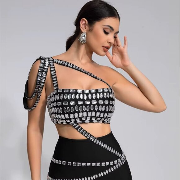 Women’s One Shoulder Bandage Evening Dress - Picture 3 of 12